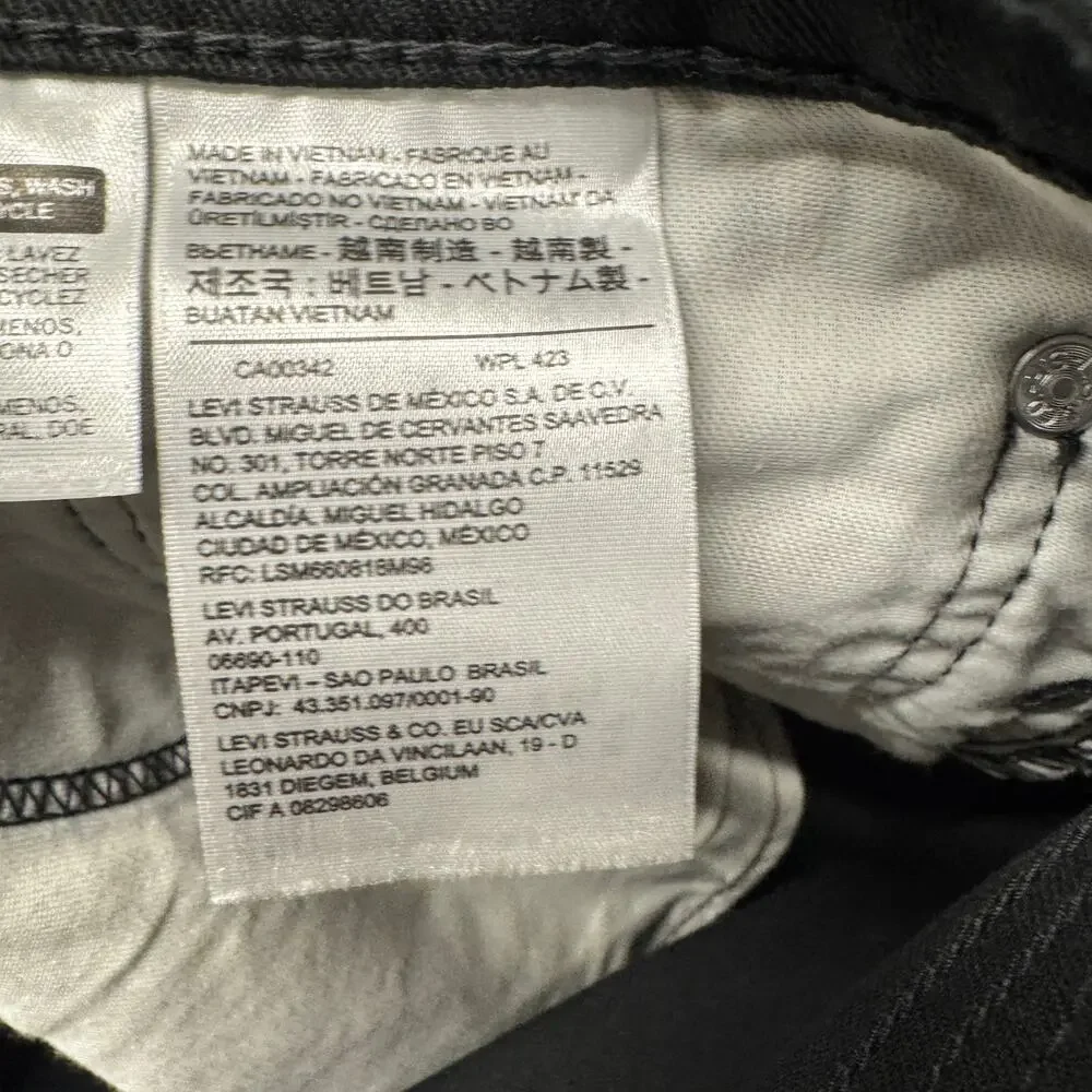 Levi's 541‎ Jeans Mens 38x30 (39x29 ACTUAL) Athletic Taper Black Denim